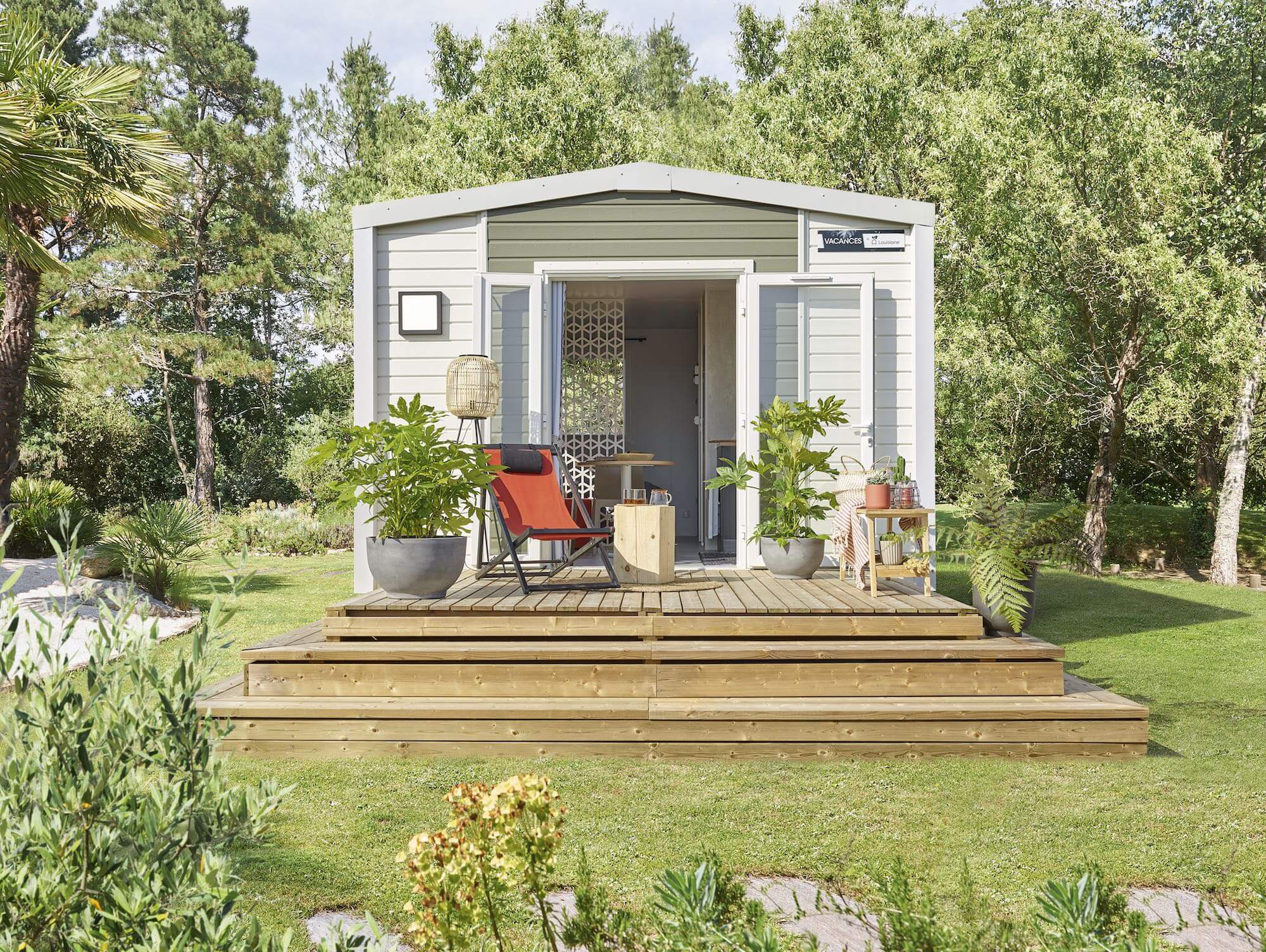 façade du mobil home Louisiane BORA