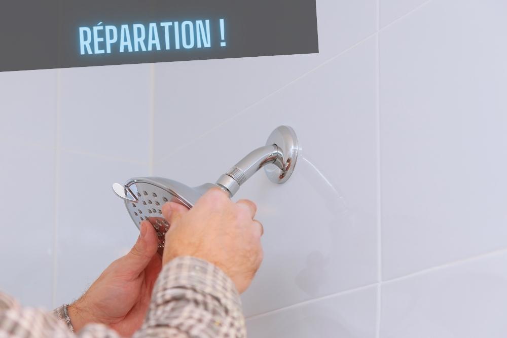 Réparation de la cabine de douche dans le Mobil Home